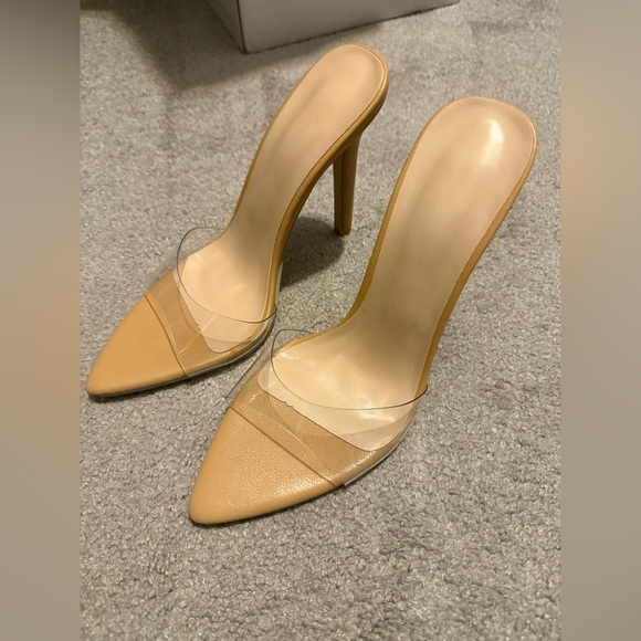 Nude Elegant Tan Stiletto Heels - Picture 4 of 8